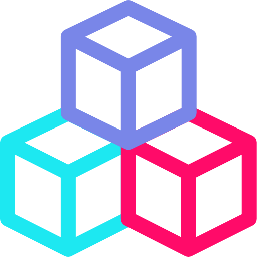 Cubes Basic Rounded Lineal Color icon