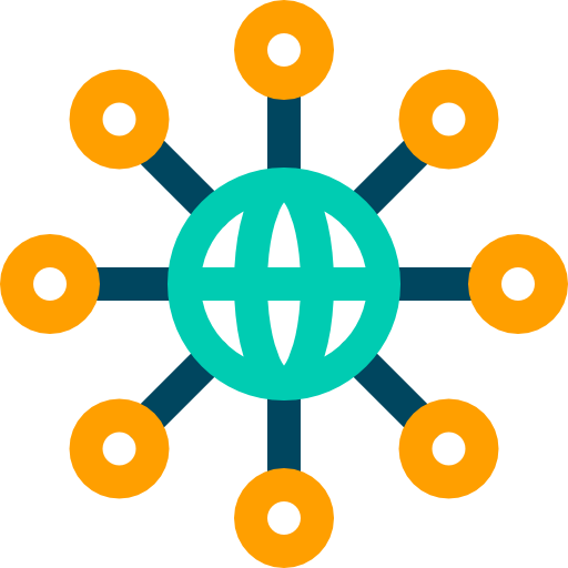 Network Basic Rounded Lineal Color icon