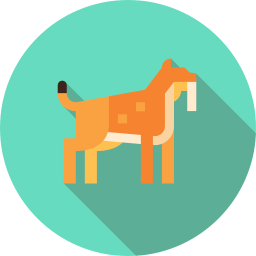 smilodon Flat Circular Flat icon