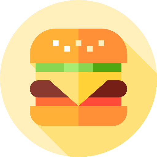 hamburguesa Flat Circular Flat icono