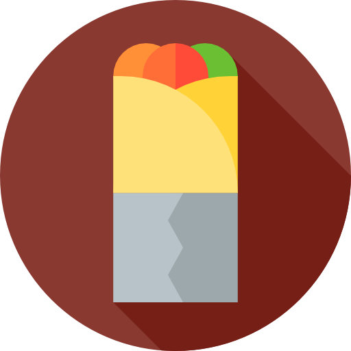 Kebab Flat Circular Flat icon