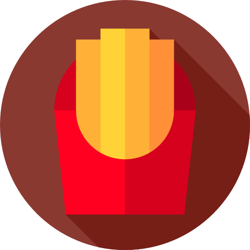French fries Flat Circular Flat icon