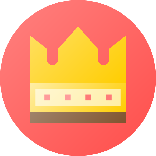 Crown Flat Circular Gradient icon