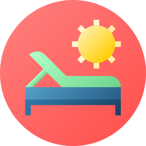 leżak Flat Circular Gradient ikona