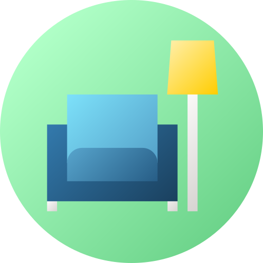 Lounge chair Flat Circular Gradient icon