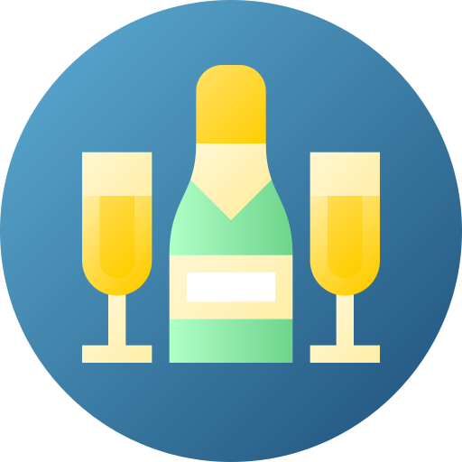 szampan Flat Circular Gradient ikona