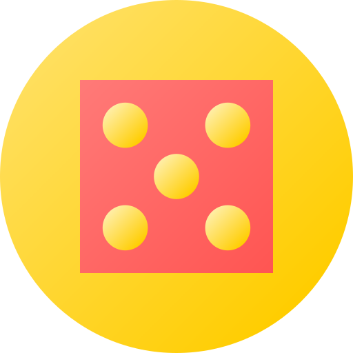 Dice Flat Circular Gradient icon