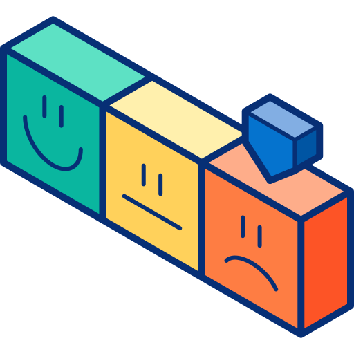 emoji di feedback Isometric Lineal Color icona