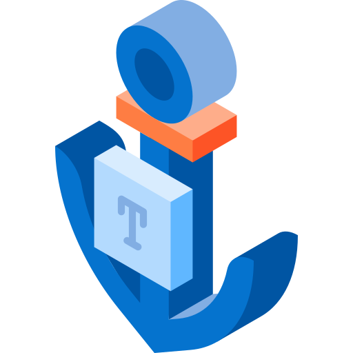 testo di ancoraggio Isometric Flat icona