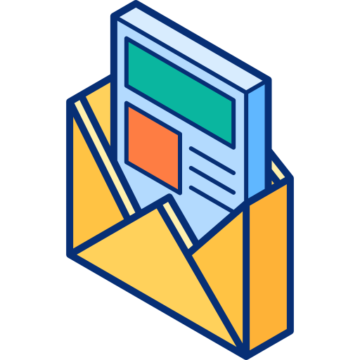 newsletter Isometric Lineal Color icon