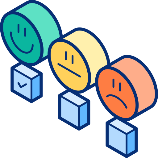 emojis de retroalimentación Isometric Lineal Color icono