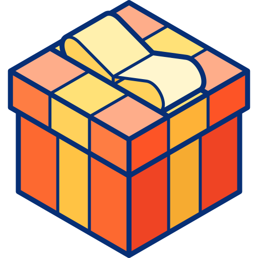 caja de regalo Isometric Lineal Color icono