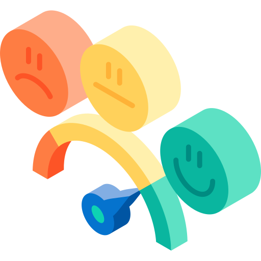 emojis de retroalimentación Isometric Flat icono