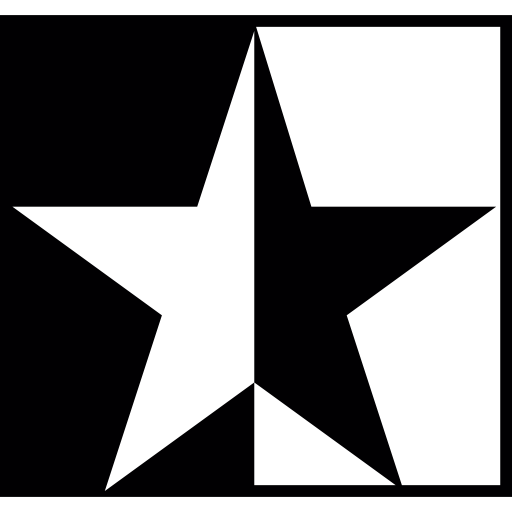 estrella blanca negra  icono