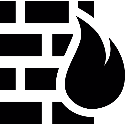 firewall z płomieniem Basic Straight Filled ikona