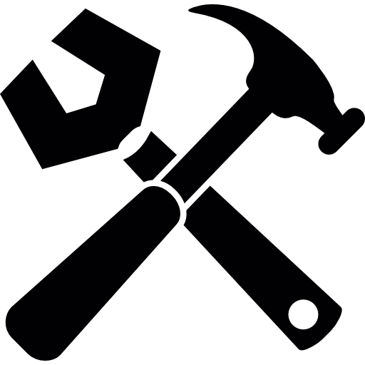 schraubenschlüssel und hammer  icon