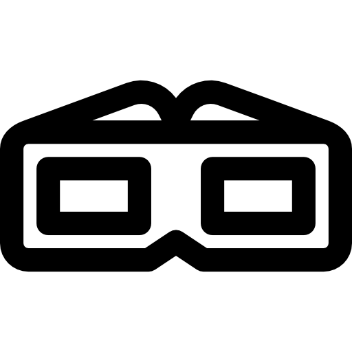 3d glasses Curved Lineal icon