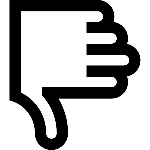 duim omlaag Basic Straight Lineal icoon