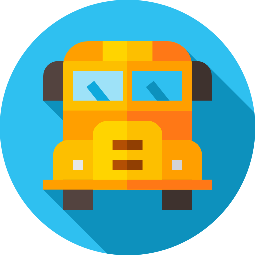 School bus Flat Circular Flat icon