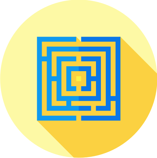 labyrinthe Flat Circular Flat Icône