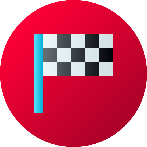 flaga w szachownicę Flat Circular Gradient ikona