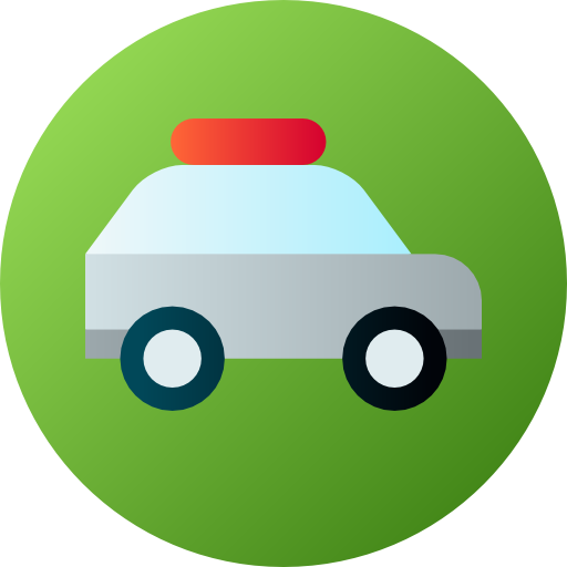 veiligheidsauto Flat Circular Gradient icoon