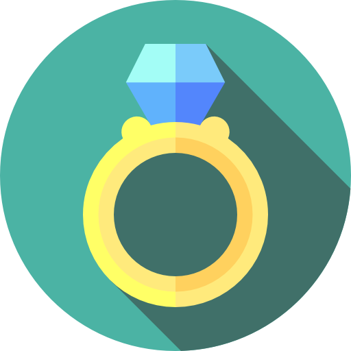 anillo de diamantes Flat Circular Flat icono