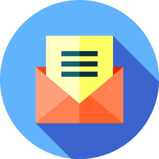 e-mail Flat Circular Flat icoon