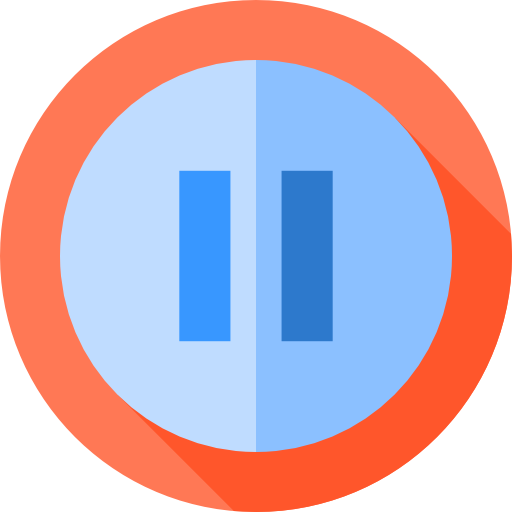 Pause Flat Circular Flat icon