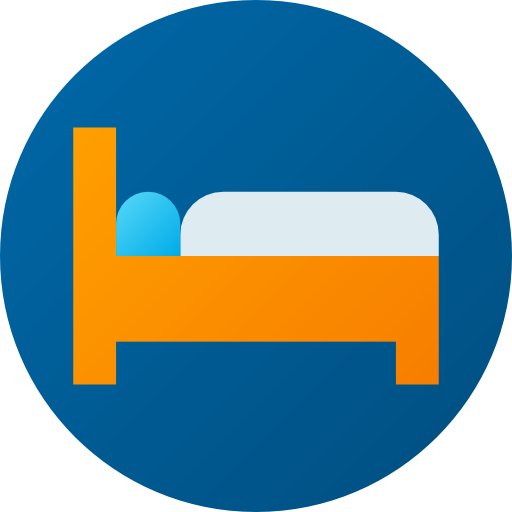 침대 Flat Circular Gradient icon