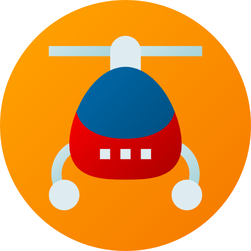 헬리콥터 Flat Circular Gradient icon