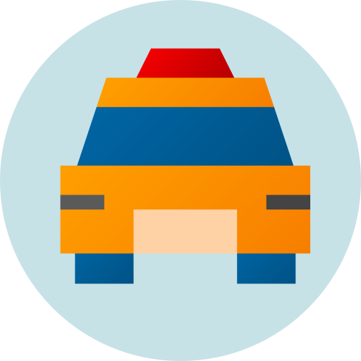 택시 Flat Circular Gradient icon