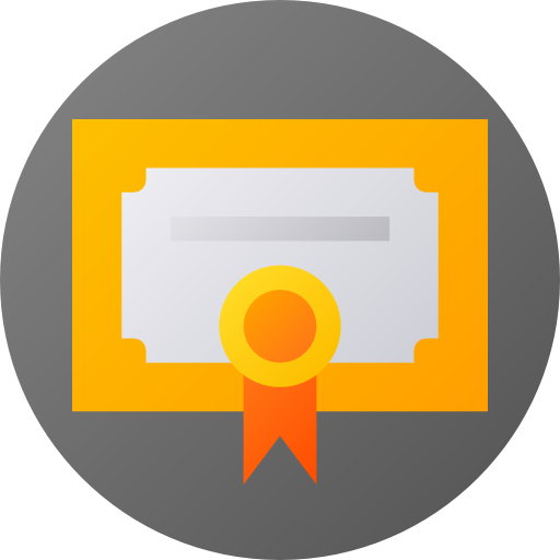 Certificate Flat Circular Gradient icon