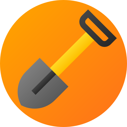Shovel Flat Circular Gradient icon