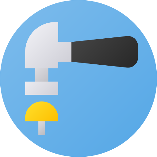 hammer Flat Circular Gradient icon