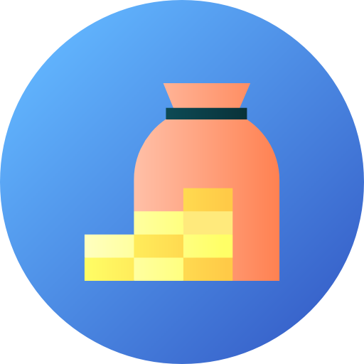 Money bag Flat Circular Gradient icon