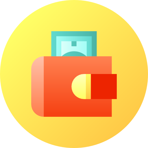 財布 Flat Circular Gradient icon