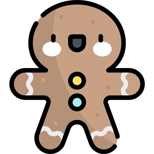 Gingerbread man Kawaii Lineal color icon