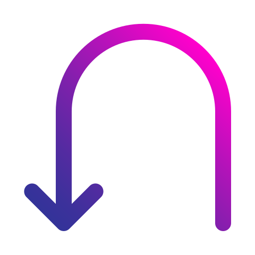 inversione a u Generic gradient outline icona