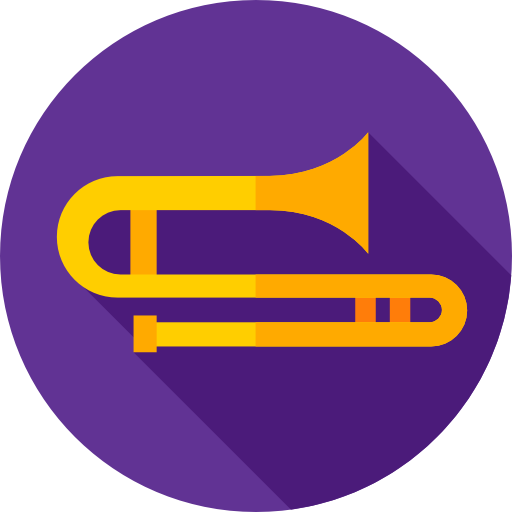 trompeta Flat Circular Flat icono