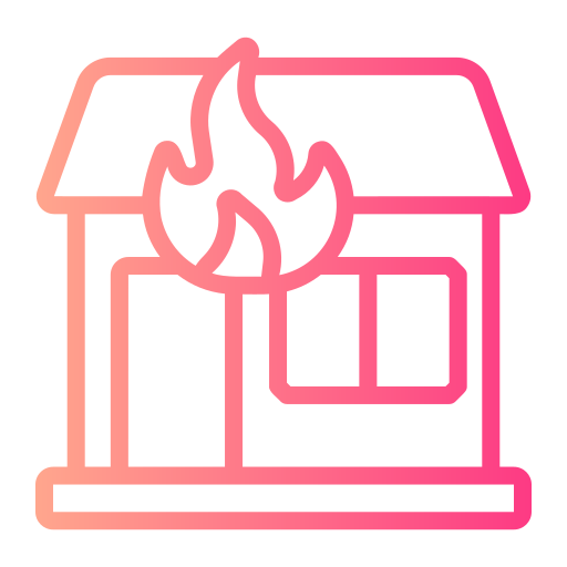 huis in brand Generic gradient outline icoon