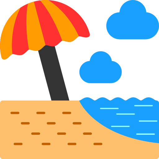 sombrilla de playa Generic color fill icono