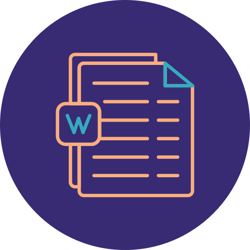Word document Generic color fill icon