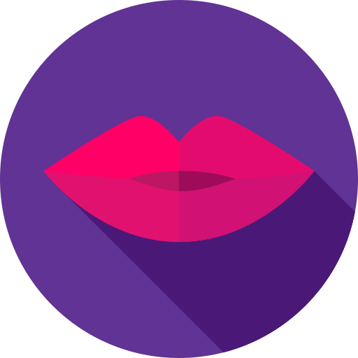 pocałunek Flat Circular Flat ikona