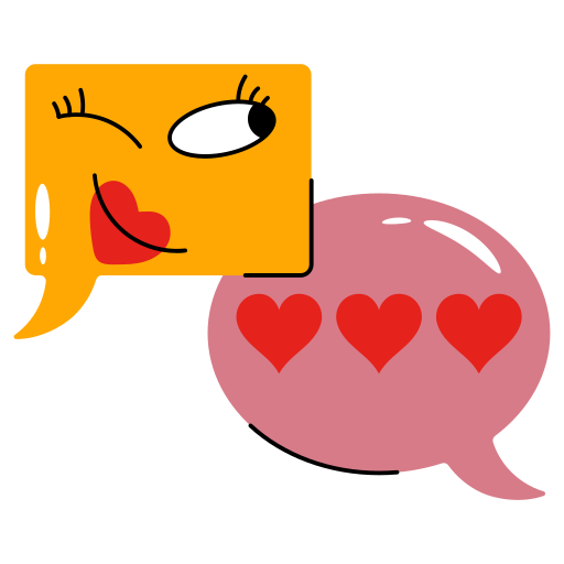 miłość na czacie Generic Sticker Color Fill ikona