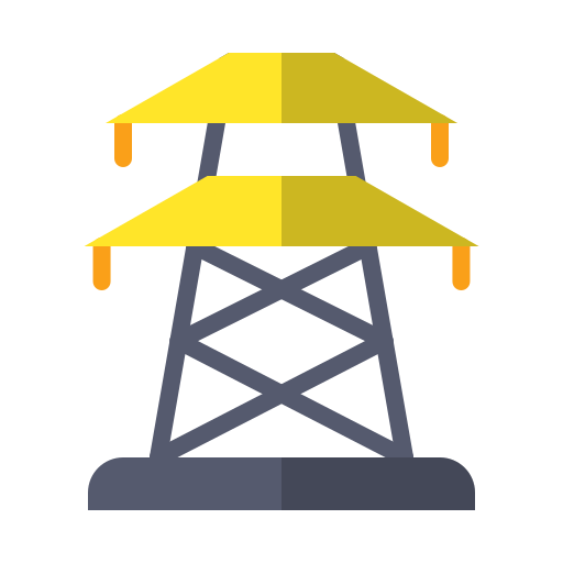 Электрическая башня Generic color fill иконка