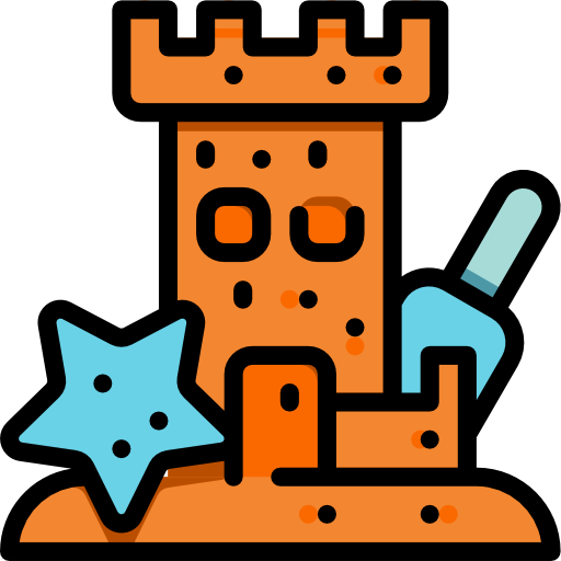 castillo de arena Wanicon Lineal Color icono
