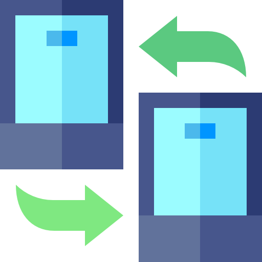 synchronisation Basic Straight Flat icon