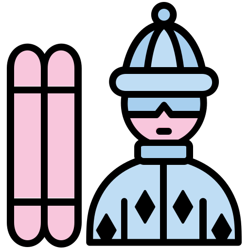 Skier Generic color lineal-color icon