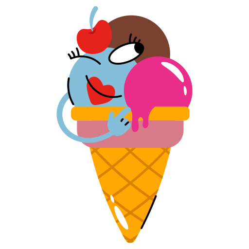 sorvete de casquinha Generic Sticker Color Fill Ícone